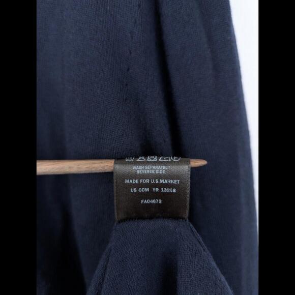 [SOLD] NWT LORO PIANA Women's Sz IT 46 US XL Navy Blue 100% Cashmere Turtleneck - Picture 8 of 13